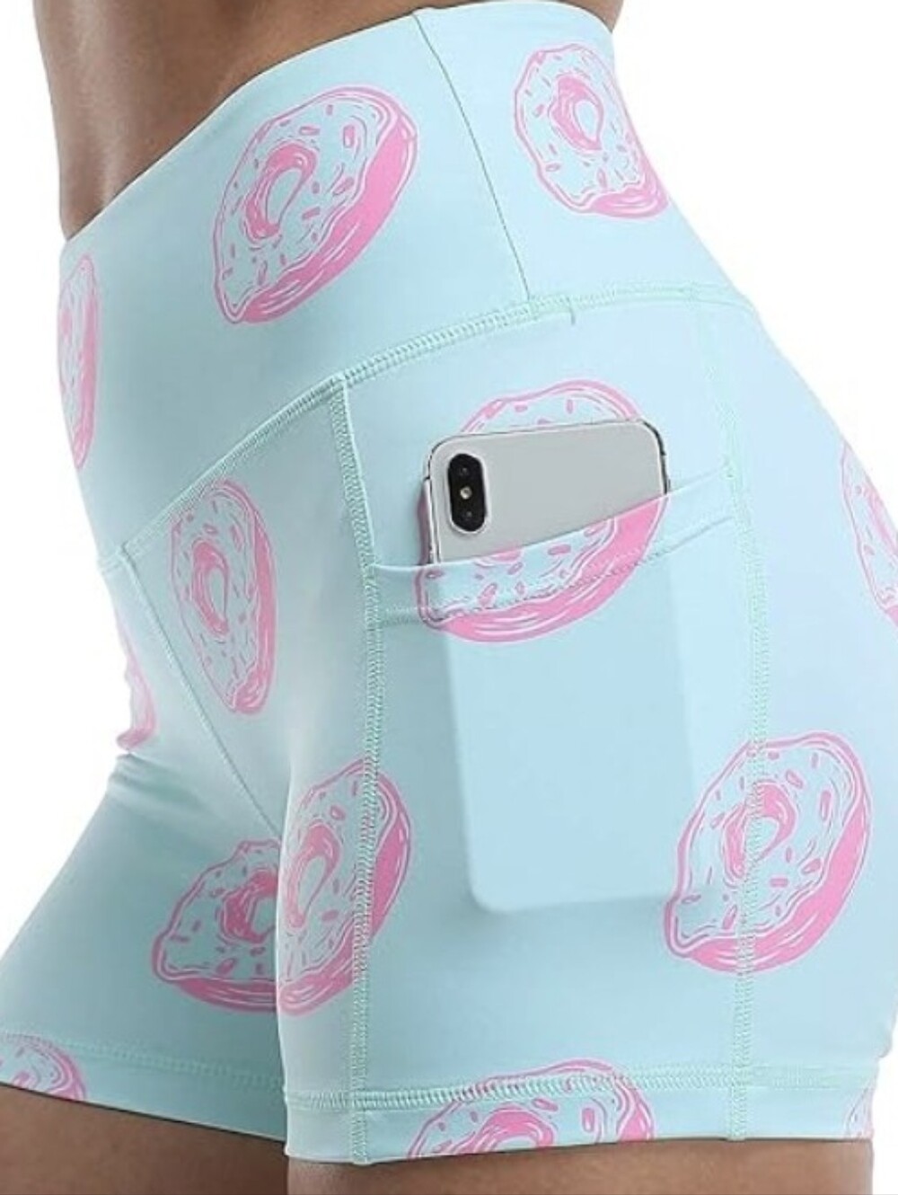 Amazon Essentials Teal And Pink Donut Bike Shorts Large NWT